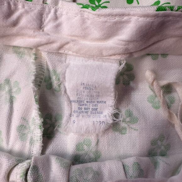 Vtg Cinderella Shamrock Green Blouse White Wide Leg Pants Girls Small Outfit Set - Picture 7 of 10